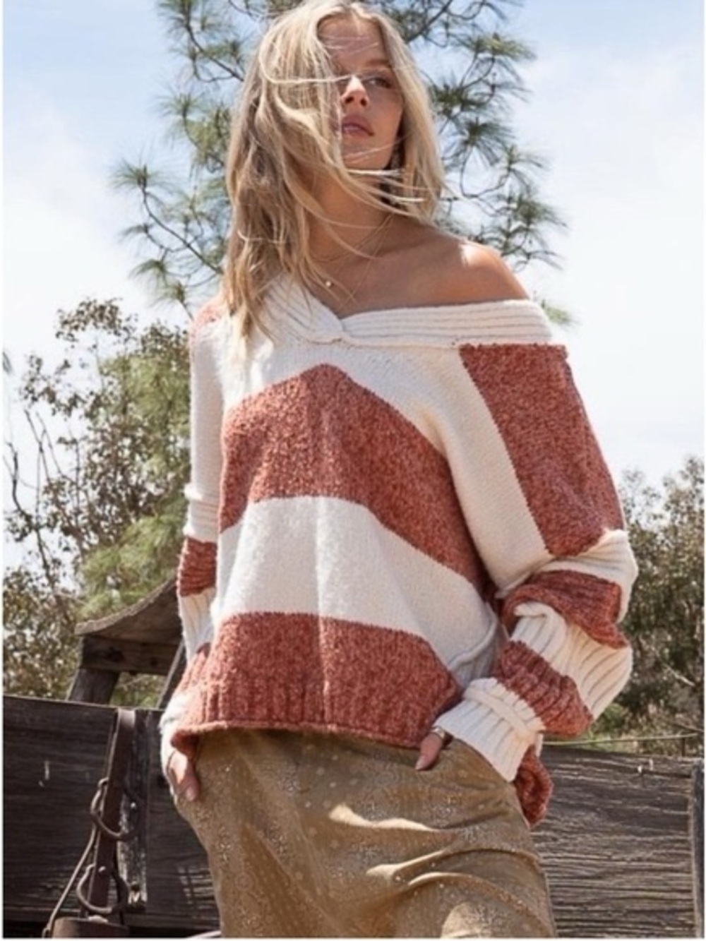 Vici Oversized Wool Striped Sweater